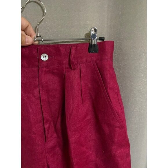 Classiques Entier High Waisted Fold Pleated Front 100% Linen Dress Shorts - Picture 4 of 9